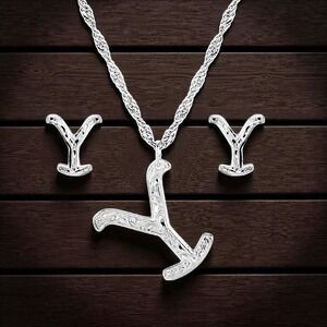 Montana Silversmiths Silver Yellowstone "Y" Jewelry Set ~ Retail $90 ~ NEW!